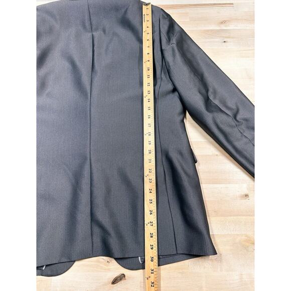 Men’s Bar III Slim Fit Suit Jacket Blazer 44L Dark Gray Pin Striped - Picture 4 of 8
